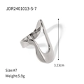 Anillo de acero inoxidable con diseño fluido que muestra dimensiones y un peso de 5,9g - Anillo Aerodinámico JDR2401013-S-7