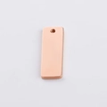 Colgante rectangular de acero inoxidable en oro rosa pulido con agujero para joyas - Agujero Único / Oro rosa