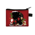 Christmas alphabet coin purse with letter R print, festive red zipper and wrist strap - Letter R