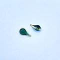Pendentifs en cristal vert en forme de goutte avec bord doré pour bijoux DIY - Vert Foncé