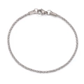 Minimalist silver stainless steel popcorn mesh chain bracelet with a lobster clasp - Full Woven Mesh Style (KB155322-Z)