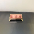 Pink velvet jewelry display tray with gold metal frame for rings and earrings - Velvet Ring Display Box (Mauve)