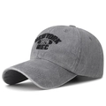 Berretto da baseball in cotone grigio lavato con ricamo New York 1978 e visiera curva - Grigio