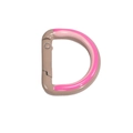 Khaki and neon pink D-ring spring clasp for DIY keychain and jewelry making - Brown