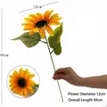 Artificial single sunflower stem 49cm with 12cm bright yellow flower head - H012 (49cm/12cm Diameter)