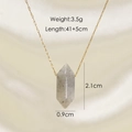 Detailed view of 2.1cm crystal hexagon pendant with dimensions and weight specs - Labradorite