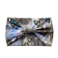 Elastic wide yoga headband with butterfly pattern in gradient grey blue and purple tones - Gradient Blue Purple Butterfly (HD37-8)