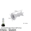 Translucent queen chess piece silicone mold for resin casting with finished green sample - Queen Piece Mold