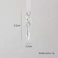 Transparent acrylic Christmas snowflake pendant with teardrop crystal drop decoration - Ice Carved Snowflake String B