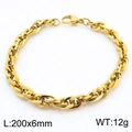 Gold-plated hip hop curb chain bracelet 200mm x 6mm with secure lobster clasp closure - 6mm Rope Chain / 20cm / Gold