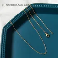 Minimalistische vergulde roestvrijstalen schakelketting met een stevige karabijnsluiting - Dunne Schakelketting (45cm) / Goud
