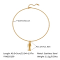 Golden fish pendant necklace in stainless steel with detailed dimensions and specs - Fish Pendant Necklace (YYN025159) / Gold