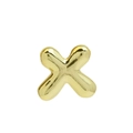 Polished 18k gold bubble 3D X-shaped pendant with a glossy metallic finish - Gold Letter X (Pendant Only, Without Chain)