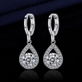 Silver-tone teardrop moissanite earrings with brilliant round cut stones and fine pavé detail - Angel's Tears [white Diamond] Led-90