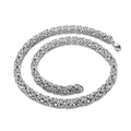 Silver interlocking curb chain necklace for men with a polished woven link design - 6mm / 60CM