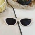 Vintage cream cat eye sunglasses with dark lenses for a minimalist retro look - Rice White 1 - Retro Cat Eye