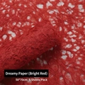 Vibrant red fibrous dream paper for luxury flower bouquet wrapping, 50x70cm floral DIY sheets - Red