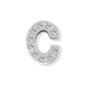 Silver letter C charm with 11 sparkling pavé-set round cubic zirconia stones - Letter C - Steel Color