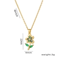 Collar de acero de titanio con colgante de flor, incrustación de concha y oro 18K - Dorado (514)