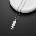 Silver stainless steel rectangular pendant necklace featuring a hollowed letter D design - Letter D