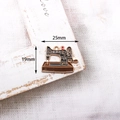 Retro black enamel sewing machine charm for DIY jewelry, measuring 25mm by 19mm - 2# Sewing Machine (F032) / 10 Pieces Pack
