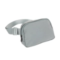 Detail view of the gray versatile waist bag showing fabric texture and adjustable buckle - Gray