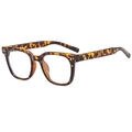 Trendige runde Sonnenbrille mit Leopardenmuster und klaren Gläsern für Damen und Herren - C04 Leopard Klare Anti-Blaulicht-Brille