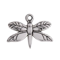 Vintage silver dragonfly pendant for DIY jewelry making with detailed wing patterns - Model 15599 (20*15mm) 1g