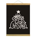 Decorazione natalizia luminosa con scritta Merry Christmas su gancio in legno e tela - Stile albero di Natale luminoso (GHTS240801)