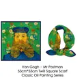Van Gogh Postman silk square scarf made of twill fabric for women sized 53cm x 53cm - The Postman