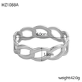 Bracciale rigido a catena in acciaio inossidabile argento da donna con finitura lucida - Stile Argento (HZ1088A)