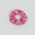 Elegant pink satin scrunchie with a glossy silk finish and high-elastic pleated design - Satin 15 (Pink)