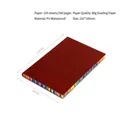 Brown PU leather A5 notebook with colorful rainbow edges and waterproof cover - A5 / Brown