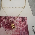 Golden double-layer necklace with paperclip chain and letter S pendant on white card - Letter Z (20240329（3-6-10）)