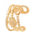 Gold plated triple band ear cuff with celestial sun and moon motifs on white background - Sun and Moon Style (wg-0215) / KC Gold