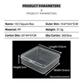 Transparent PP square storage box 10.6x10.6x3cm for hardware tools and parts display - 10.5 Square (10.5*10.5*3cm)