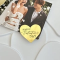 Golden acrylic heart cupcake topper with Happy Valentine's Day text decoration - Heart Happy Valentine's Day Type B