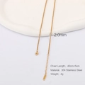 Golden 2.0mm 304 stainless steel chain necklace with 40+5cm length specifications - Gold Round Pearl Chain