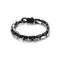 Pulsera para hombre de acero inoxidable estilo punk con eslabones plata y negro - Estilo de Empalme Plata Negro (KB121517-KFC)