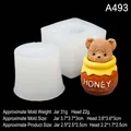 Stampo in silicone orsetto e vasetto di miele per candele fai da te e lavori in resina - 4# Set Vasetto di Miele e Testa di Orso (A493)