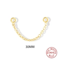 Golden 925 sterling silver geometric tassel chain earring accessory in 30mm length - 30mm Single Ear Wire Chain / Gold