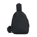 Minimalist black kids chest bag with adjustable strap and metal zipper detail - Black