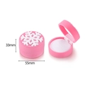 Pink snowflake ring box dimensions showing 55mm diameter and 33mm height detail - Snowflake Pink