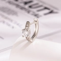 Orecchino per cartilagine argento con intarsio in zircone cubico lucido - Zirconia bianca color argento (Pezzo singolo)