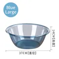 Large transparent blue plastic washbasin with 37cm diameter for home and dorm use - Round Large Blue