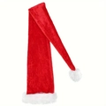 Classic red plush Christmas hat with soft white faux fur trim and pompom on white background - 90 Red Basic