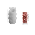 Cylindrical silicone flower mold and finished lily embossed plaster candle art - Lily Cylinder