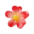 Detailed view of flower hair claw clip with red and yellow gradient resin finish - Red Gradient