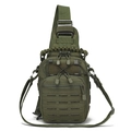 Bandolera táctica verde militar con sistema MOLLE cortado por láser y asa de paracord - Verde Militar