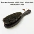 Spazzola per scarpe lunga in legno con setole naturali e cinturino in pelle 223mm - Spazzola per abiti in crine di cavallo rosso bruno (A-137)